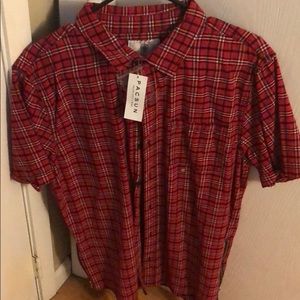 Brand new short sleeve plaid shirt